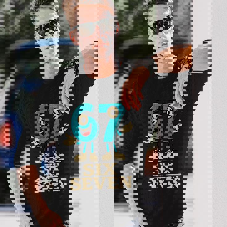 67 シックスセブン 6-7 面白いイタリアンブレインロットスラングゲームミーム 長袖tシャツ 長袖Tシャツ 彼への贈り物