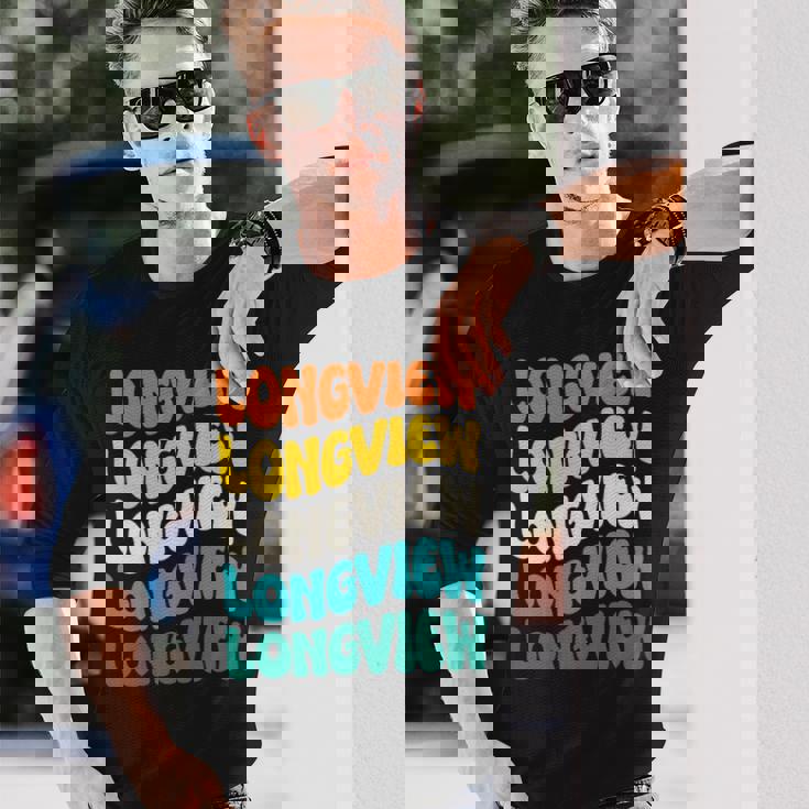 70S Longview 70年代のロングビュー 長袖tシャツ 長袖Tシャツ 彼への贈り物