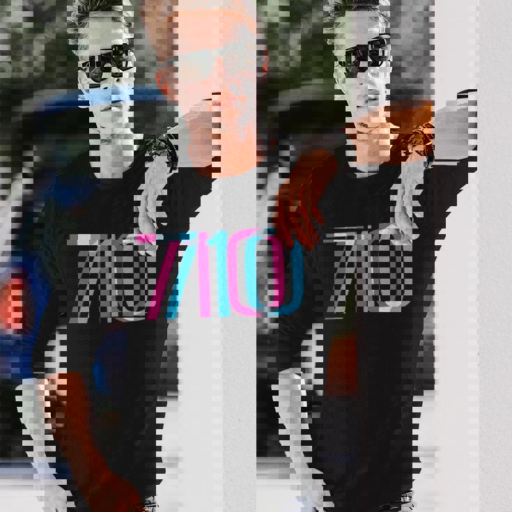 710 オイルダビング420 トリッピーグリッチ 長袖Tシャツ 彼への贈り物