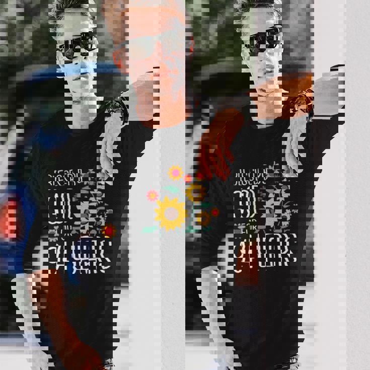 94歳の神に祝福され 可愛いひまわり 94歳の誕生日 長袖tシャツ 長袖Tシャツ 彼への贈り物