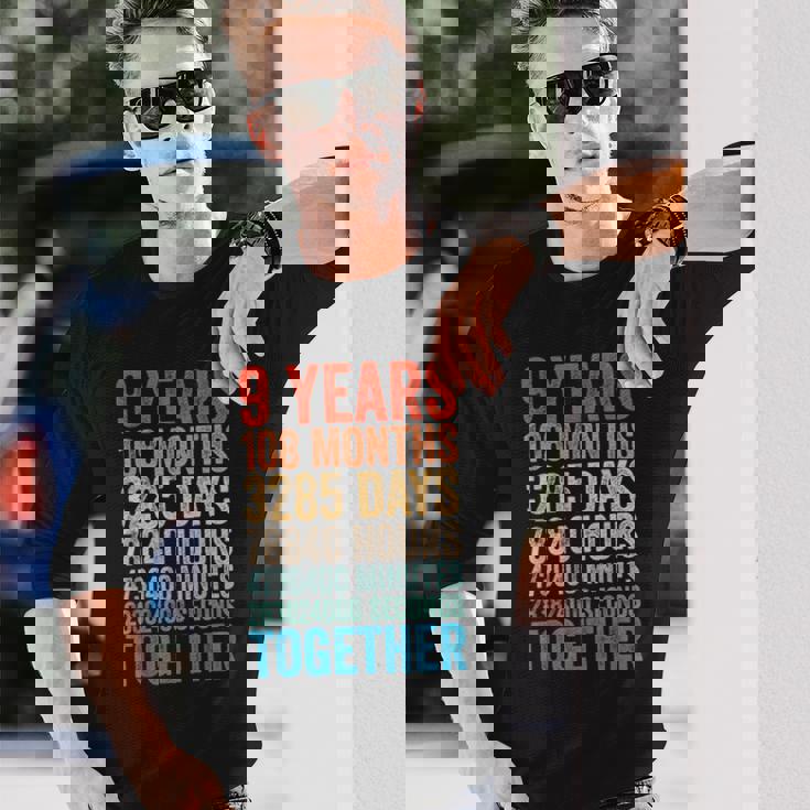 9年目の記念日 彼 彼女 カップル 9回目の結婚 長袖Tシャツ 彼への贈り物