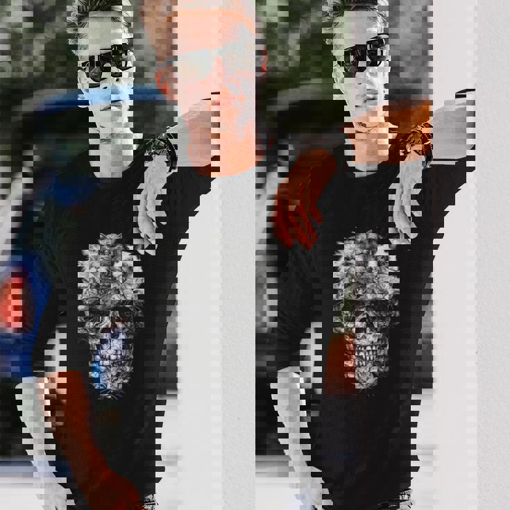 Akull But It's Cats Kitty スケルトン ハロウィン 猫 スカル 長袖Tシャツ 彼への贈り物