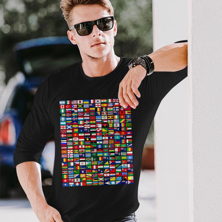 Banderas Del Mundo Banderas Internacionales Banderas De País Para Niños Camiseta de manga larga Regalos para él