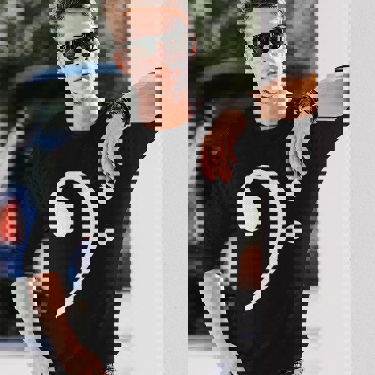 Bass Note F Key Bass Player Music Bass Clef 長袖Tシャツ 彼への贈り物