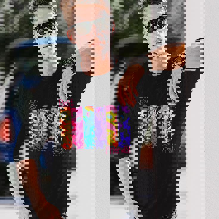 Best Friend レトロレインボーダッシュフラッターシャイレアリティ 長袖Tシャツ 彼への贈り物