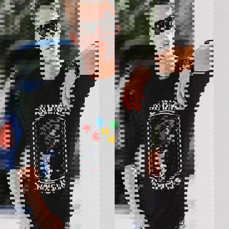 Building Connection Astronaut Autism 長袖Tシャツ 彼への贈り物