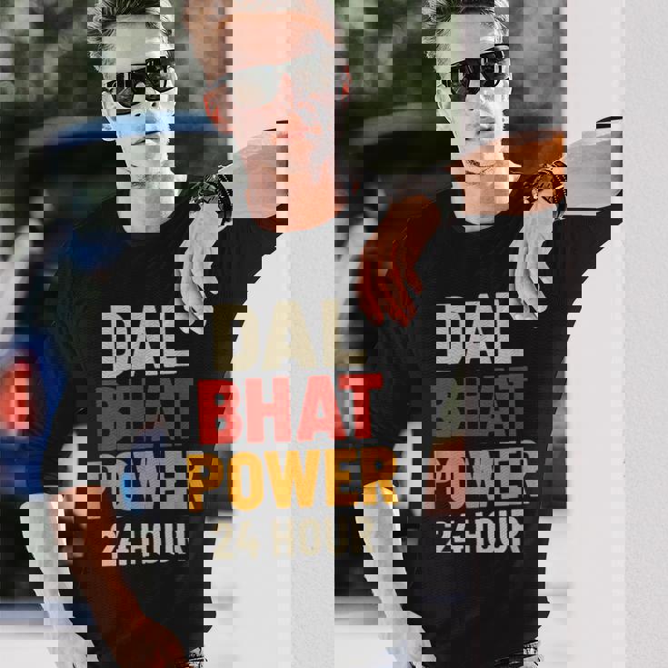 Dal Bhat Power 24 Hour ネパールトレッキングデザイン 長袖Tシャツ 彼への贈り物