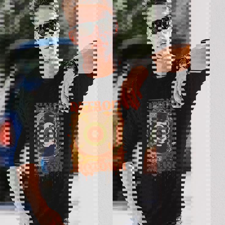 Detroit Motown レコード 長袖Tシャツ 彼への贈り物