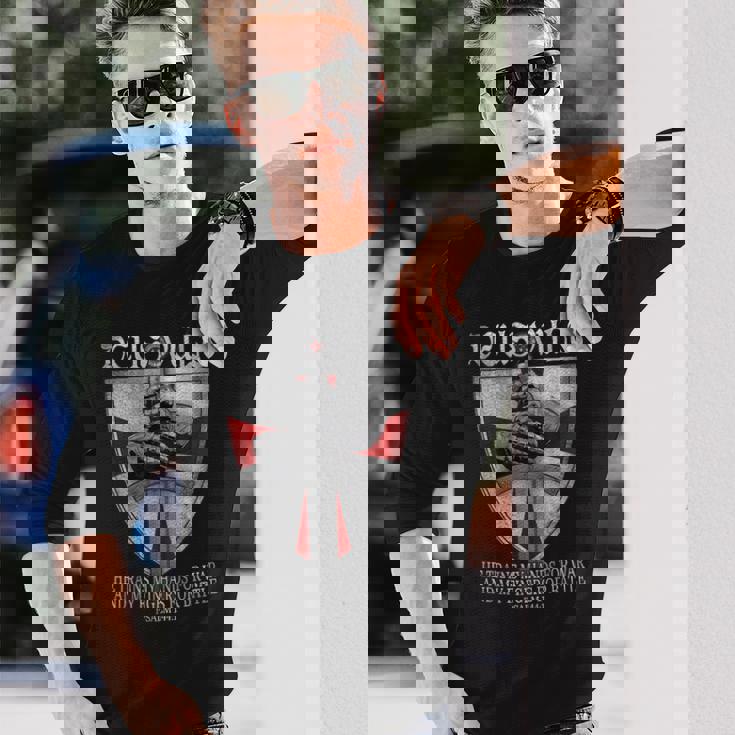 Deusult He Trains My Hands For War Templar Knights 長袖Tシャツ 彼への贈り物