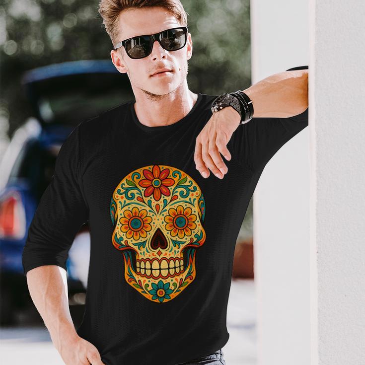 Dia De Los Muertos Crâne Enucre T-shirt à manches longues Cadeaux pour lui