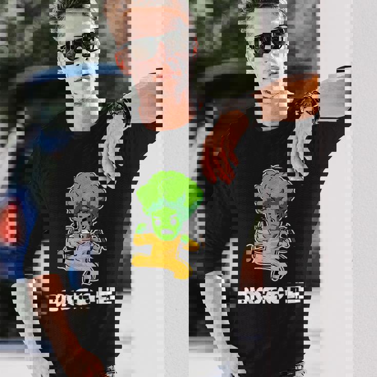 Divertente Kung Fu Karate Regalo Broccoli Brocco-Lee Maglietta a maniche lunghe Regalos para él