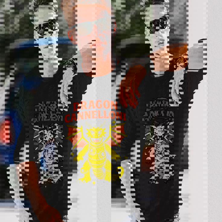 Dragon Cannelloni 面白いイタリアンブレインロットパスタスラングミーム 長袖Tシャツ 彼への贈り物