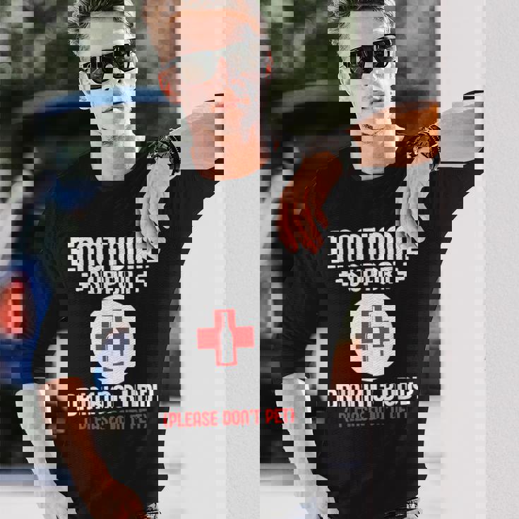 Emotionalupport Drinking Buddy Adultarcastic Humor 長袖Tシャツ 彼への贈り物