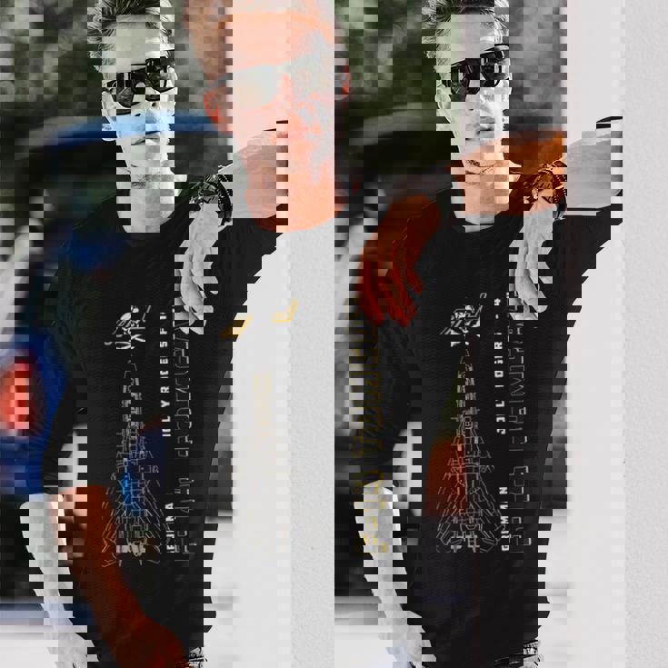 F-14 トムキャット ジョリーロジャース ジェット機プロフィールfa-103 長袖Tシャツ 彼への贈り物