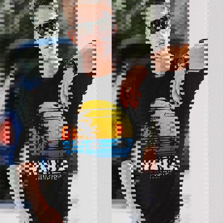 Filipina フィリピノ ヤシの木 マニラ トロピカル フィリピン 長袖Tシャツ 彼への贈り物