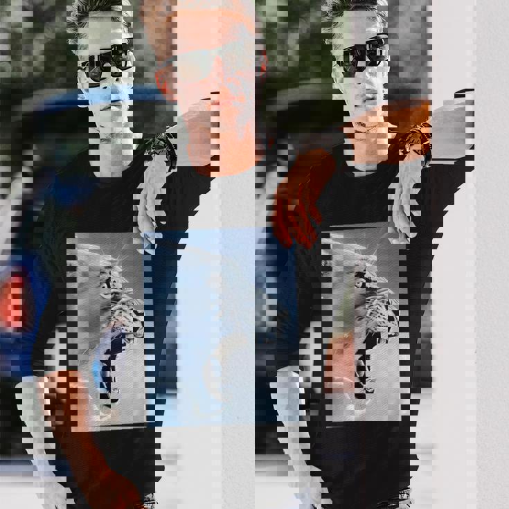 Lion Monkey Meme Ragebait Meme Brain Red Gen Alpha Meme Long Sleeve T-Shirt Gifts for Him