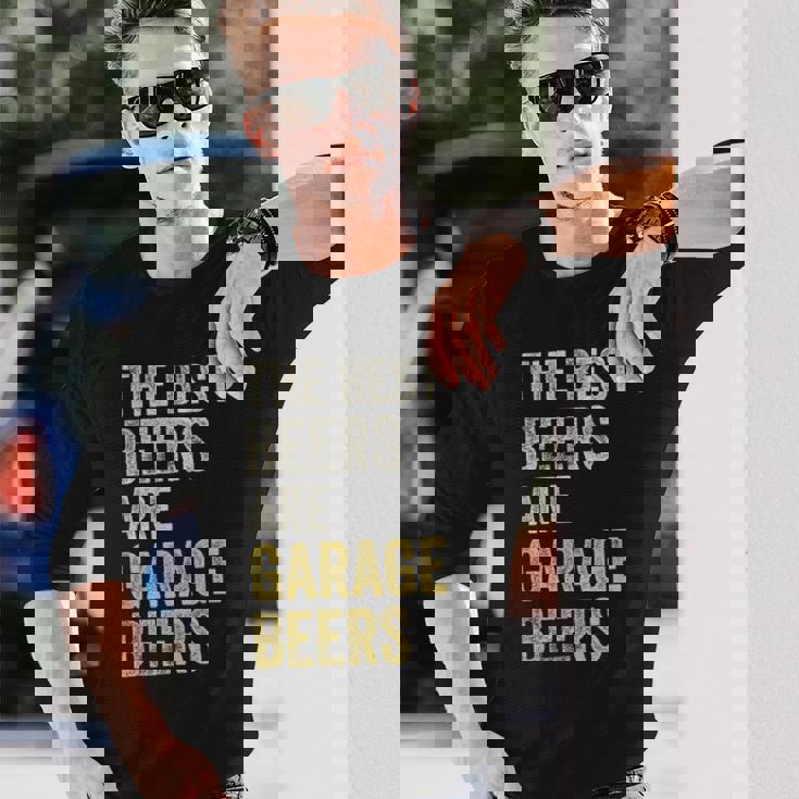 Garage Beer The Best Beer Drinking Mechanic Car Guy Vintage Long Sleeve T-Shirt Gifts for Him