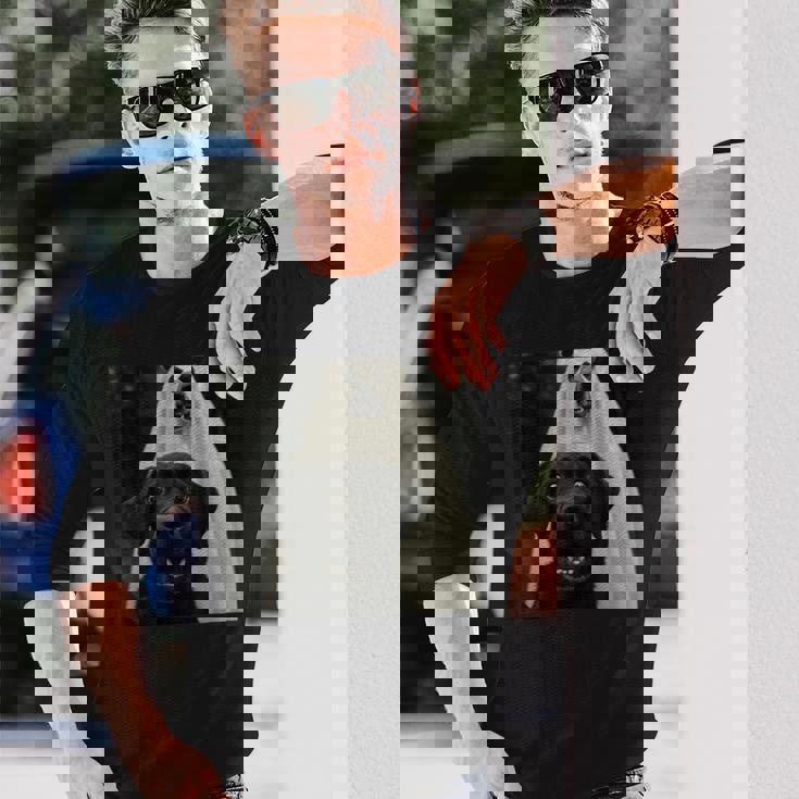 Halloween Selfie Black Lab With Bear Ghost Costume Meme Long Sleeve T-Shirt Gifts for Him Halloween Selfie Black Lab With Bear Ghost Costume Meme Long Sleeve T-Shirt Gifts for Him