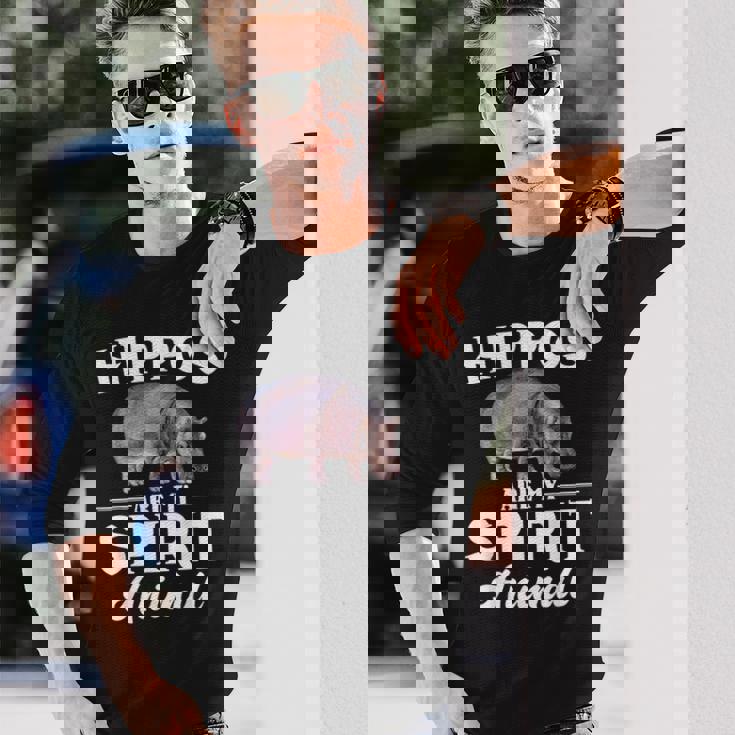 Hippos Are Mypirit アニマルシャツ – Hippos Lover 長袖Tシャツ 彼への贈り物