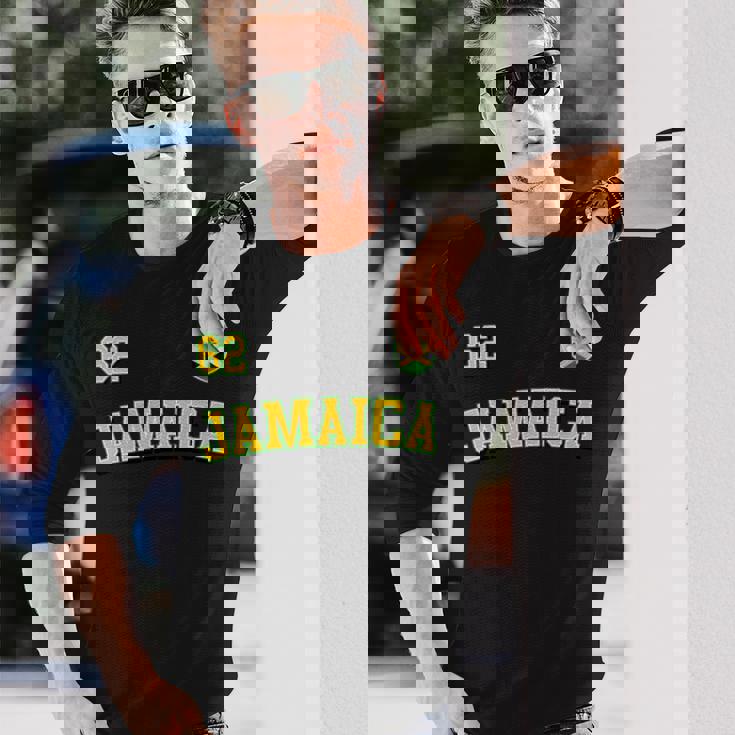 Jamaica 62 2024 年独立記念日ジャマイカ国旗ジャージ 長袖tシャツ 長袖Tシャツ 彼への贈り物