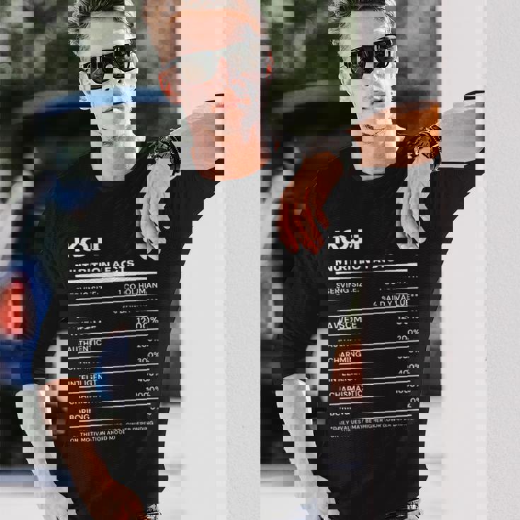 Koji 栄養成分表示 長袖Tシャツ 彼への贈り物