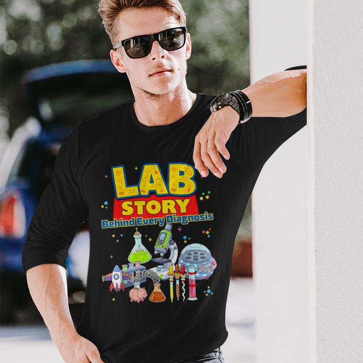 Lab Story Cute Science Laboratory Diagnostic Lab Week 2026 Long Sleeve T-Shirt Gifts for Him