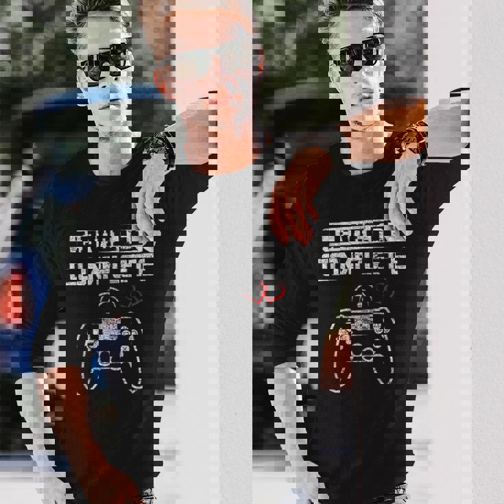 Level 1 完全 1St Wedding Anniversary First Year Him Her 長袖Tシャツ 彼への贈り物