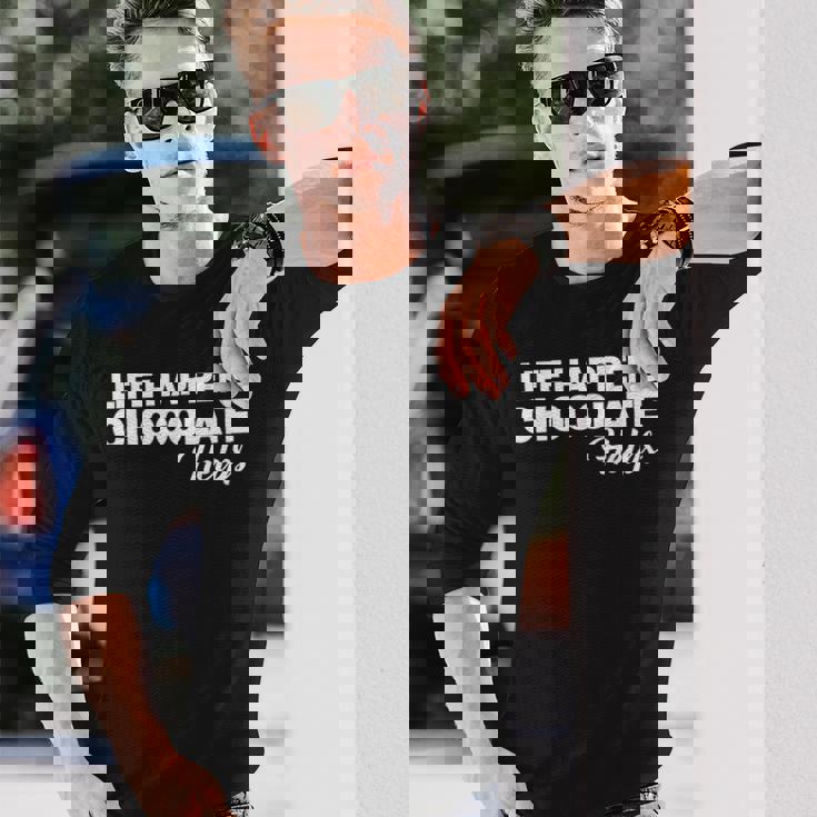 Life Happens チョコレートヘルプ 長袖Tシャツ 彼への贈り物