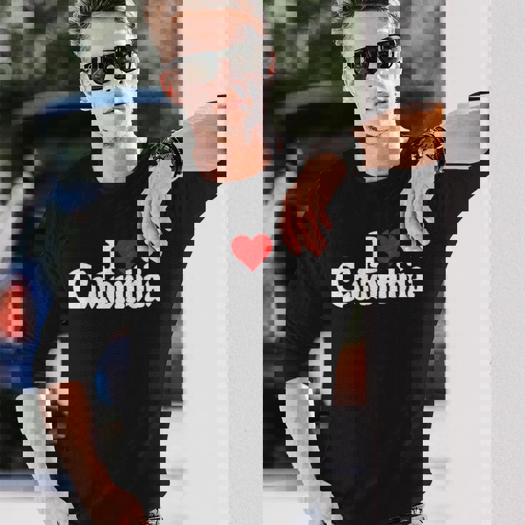 I Love Heart コロンビア 南アメリカ ボゴタ コロンビア文化 長袖Tシャツ 彼への贈り物