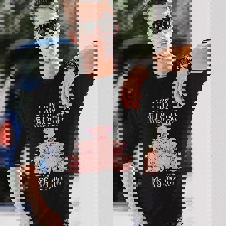 Love Pig シャツ レディース 豚 ギフト 豚 メンズ キュート 豚 長袖Tシャツ 彼への贈り物