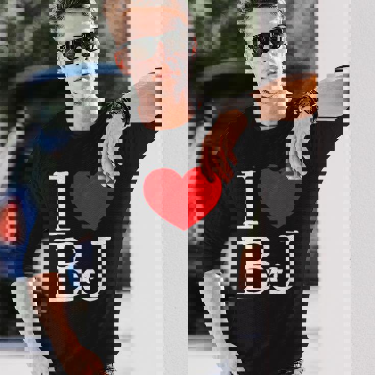 I Love ハート Bj 長袖Tシャツ 彼への贈り物