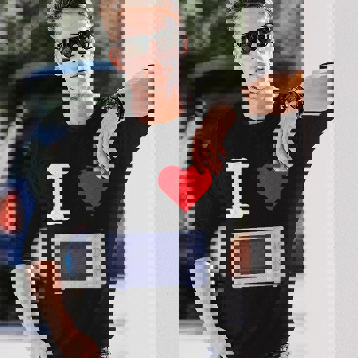 I Love 電子レンジ オーブン 料理 暖房 食品 キッチン 家電 長袖Tシャツ 彼への贈り物