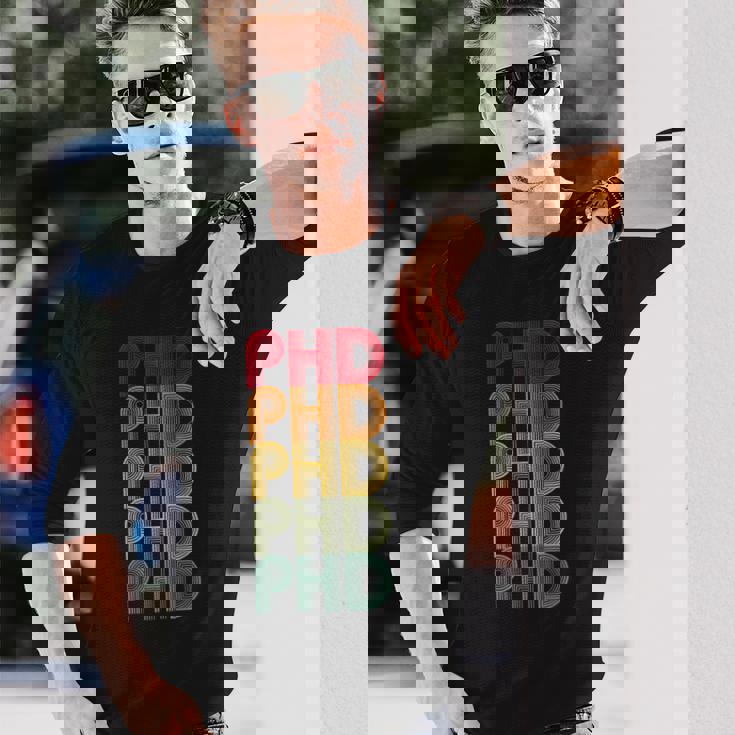 Phdレトロドクターphdスクールファニー。 長袖Tシャツ 彼への贈り物