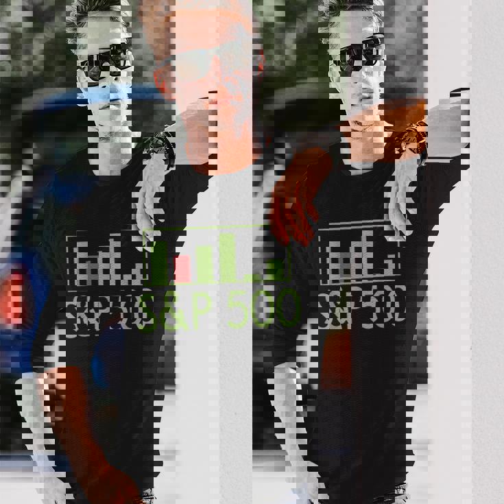 S&P 500 アメリカ株インデックス証券取引知識財務 長袖Tシャツ 彼への贈り物