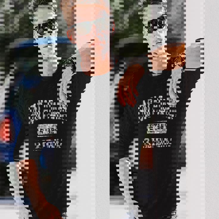 Santa Clara California Ca ビンテージ 確立されたスポーツデザイン 長袖Tシャツ 彼への贈り物