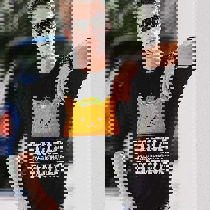 Tacocatpelled Backwards Is Tacocat ファニータコスキャットギフト 長袖Tシャツ 彼への贈り物