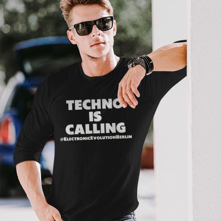 Techno Appelle Musique Techno Berlin Musique Techno T-shirt à manches longues Cadeaux pour lui