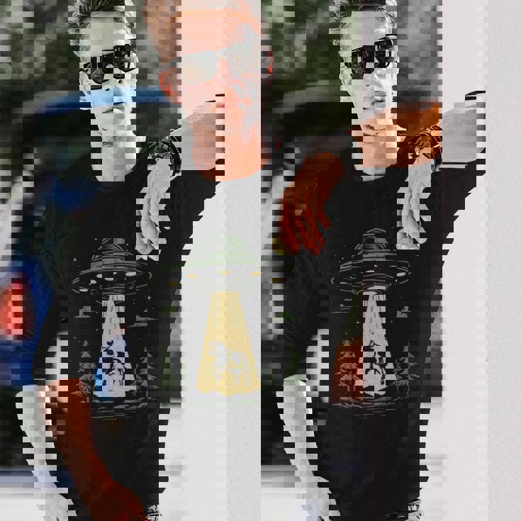 Ufo 牛誘拐デザイン 長袖Tシャツ 彼への贈り物