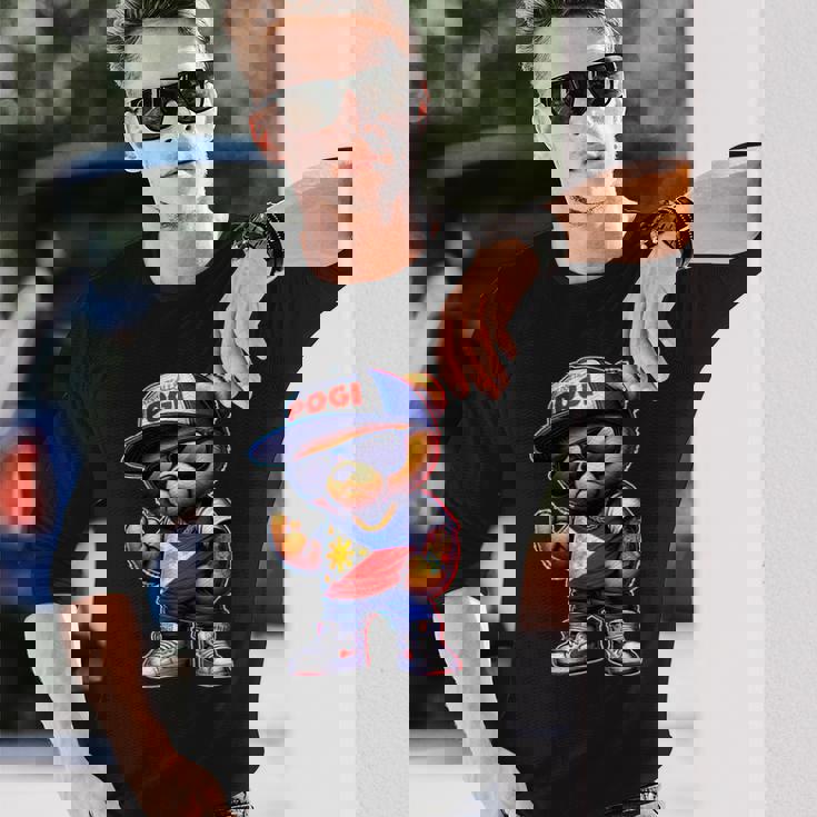 Unapologetically Pogi フィリピン国旗テディベア 長袖Tシャツ 彼への贈り物