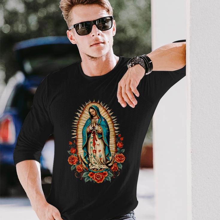Virgen De Guadalupeirgen María Nuestraeñora De Guadalupe Camiseta de manga larga Regalos para él