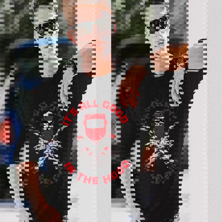 Welder ファニー溶接フード 父の日 長袖Tシャツ 彼への贈り物