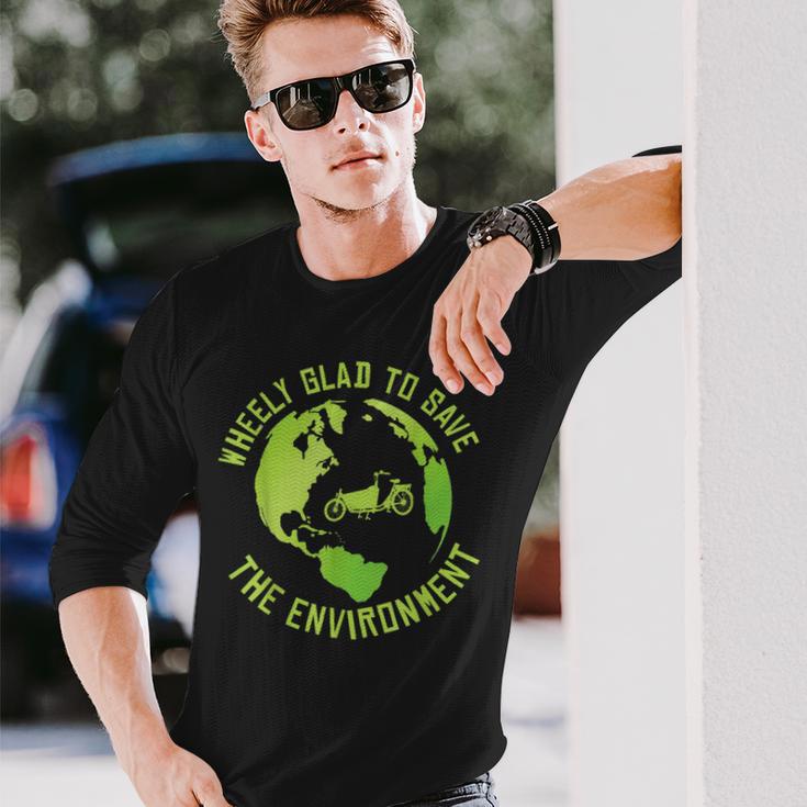 Wheelye Alegra Dealvar El Medio Ambiente Cargo Cargobike Camiseta de manga larga Regalos para él