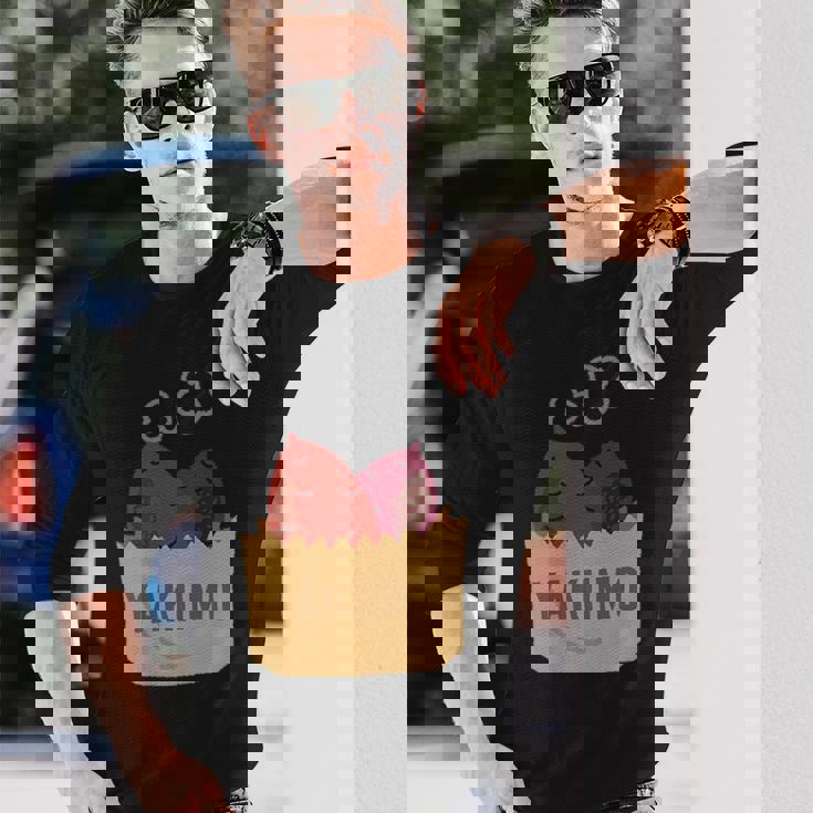 Yakiimo Imo 焼き芋 さつまいも 焼き芋好き ワンポイント ポケット デザイン おもしろ かわいい おしゃれ 長袖Tシャツ 彼への贈り物