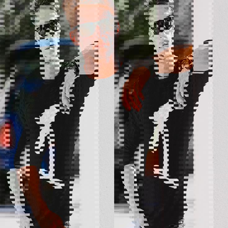 【ダ】梵字 荼枳尼天 手書き 悉曇文字 古代文字 仏教 グッズ 守護神 開運 守護梵字 お守り スピリチュアル 長袖Tシャツ 彼への贈り物