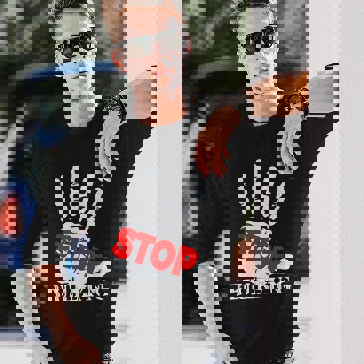 いじめやめる いじめ防止 ピンクデー ユニティデイ 長袖Tシャツ 彼への贈り物