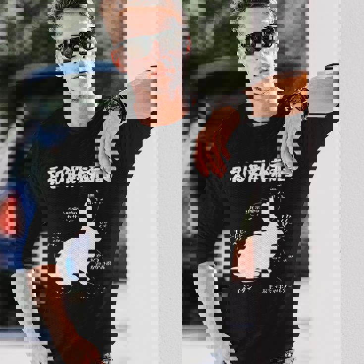 うさぎの解体新書 ウサギ好き うさぎ好き うさぎの飼い主 おもしろ かわいい うさぎ 兎 ウサギ 長袖Tシャツ 彼への贈り物