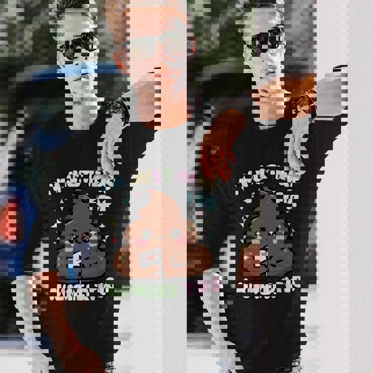 おもしろうんち二日目のためだけにここにいるよ 長袖Tシャツ 彼への贈り物