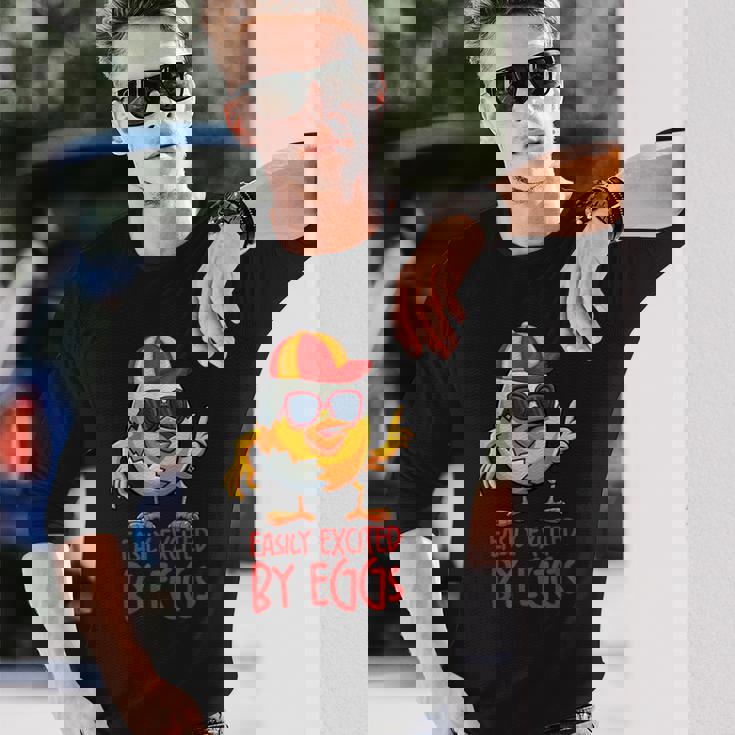 おもしろエッグが簡単に興奮するエッグ。 長袖Tシャツ 彼への贈り物