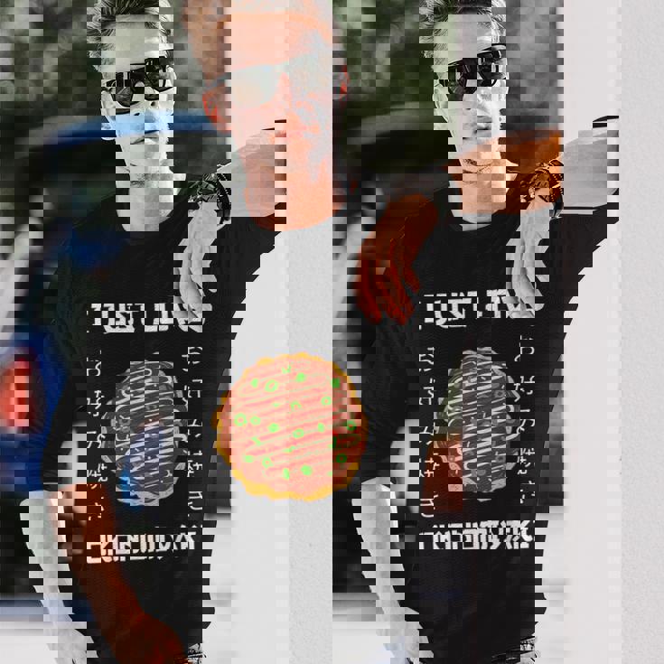 お好み焼き料理 大好き お好み焼き 和風 長袖Tシャツ 彼への贈り物