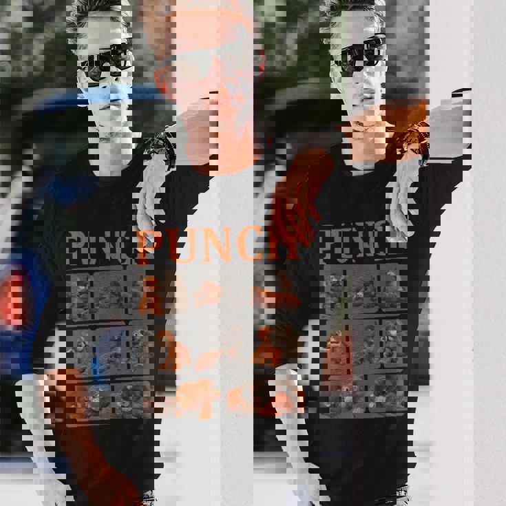 かっこいいパンチかわいい猿 長袖Tシャツ 彼への贈り物